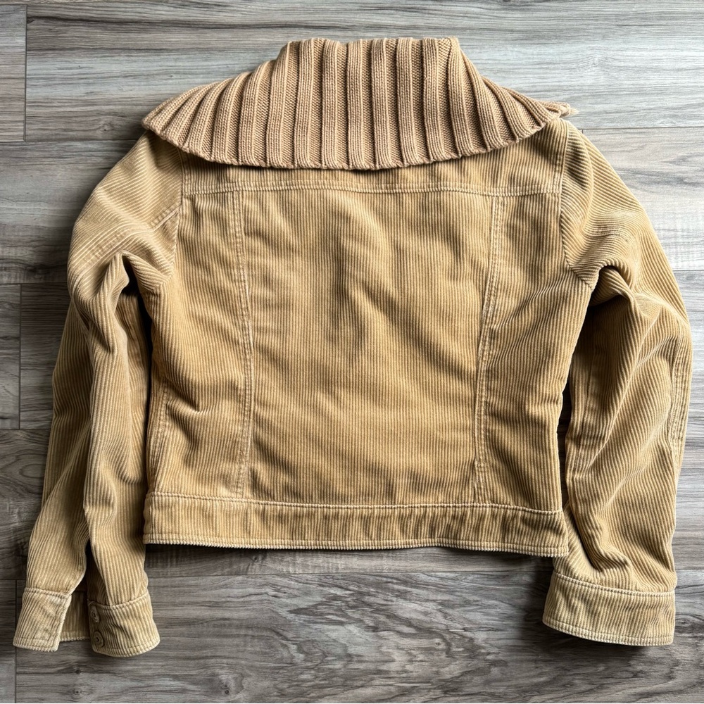 Vintage 90s J. Crew Tan Corduroy Jacket w/Knit Collar - Picture 8 of 10
